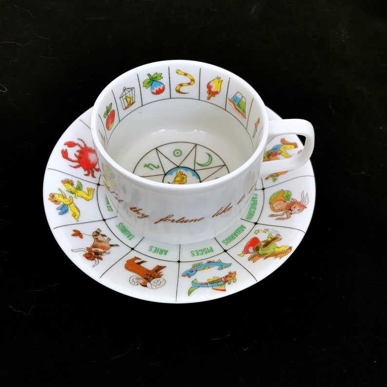 Vintage Fortune Telling Cup & Saucer Astrology Signs Tea Leaf Etsy UK