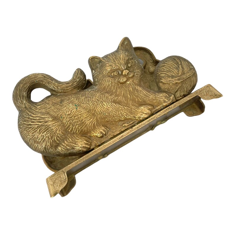 Vintage Brass Cat Letter Rack Cat and Wool Brass Cat Letter Etsy