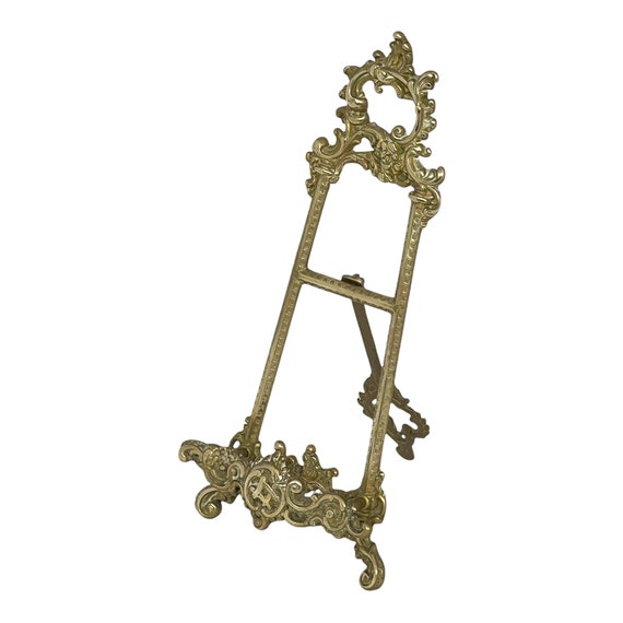 Ornate Brass Easel Vintage UCGC Display Easel Tabletop Display Stand Art  Painting Photo Display Filigree Easel Brass Home Decor 