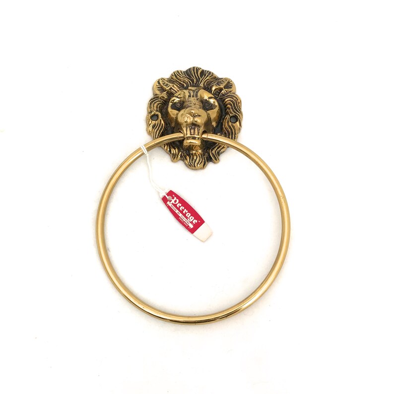 Vintage Peerage Brass Towel Ring Lion Head Towel Ring Holder Etsy