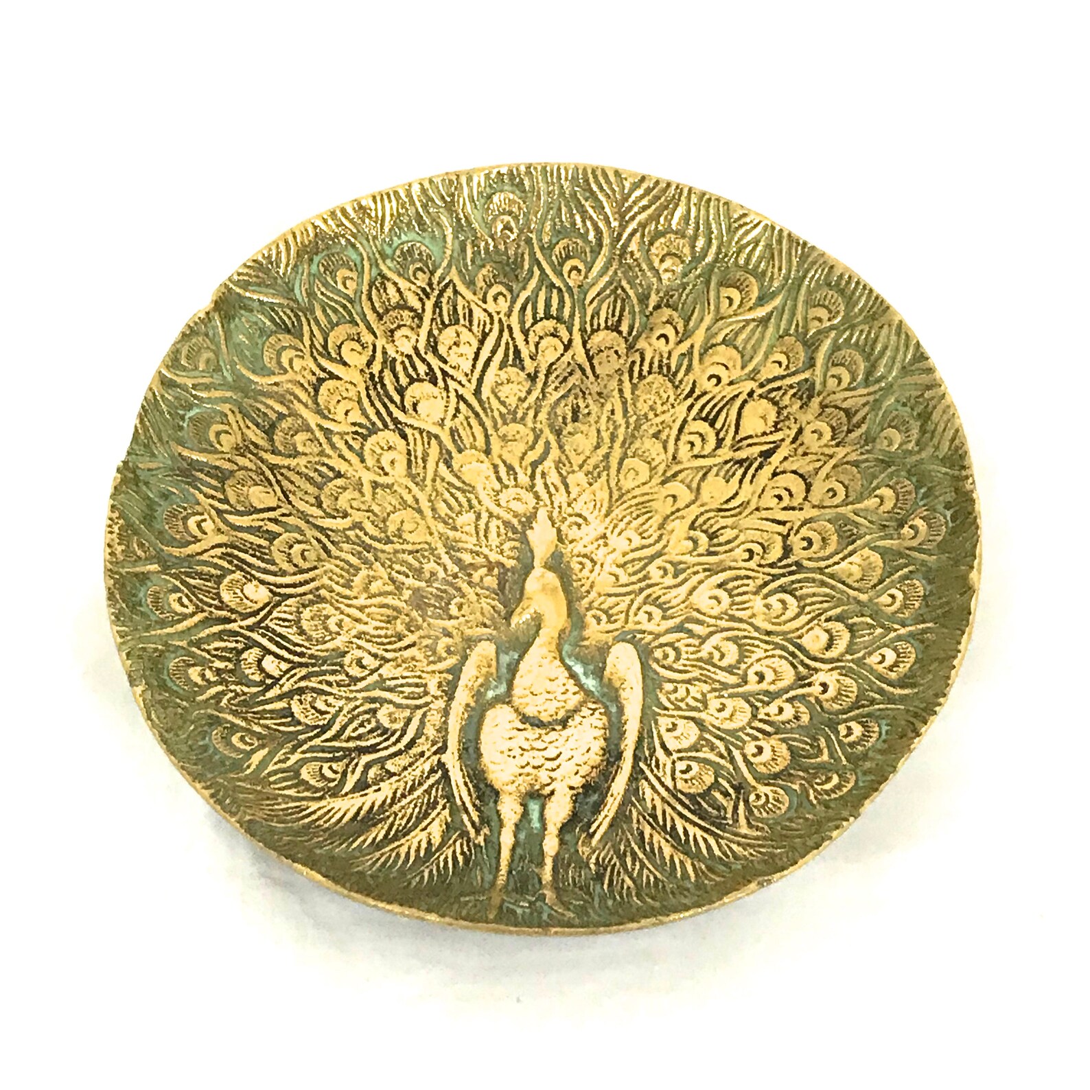 Plat de paon vintage Peerage Brass Peacock Trinket Tray Etsy