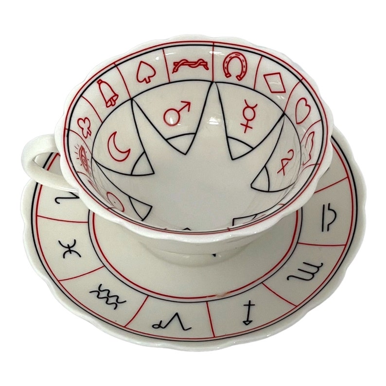 Vintage Tea Leaf Reading Cup Fortune Telling Cup Saucer Etsy