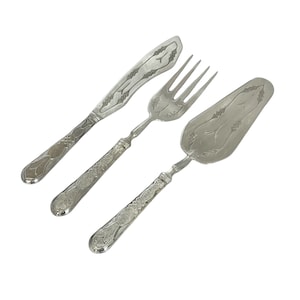 Vintage Silver Plated Cake Serving Set: 1950s-70s Wedding Cake Knife