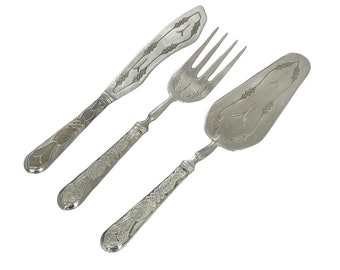 Vintage Silver Plated Cake Serving Set: 1950s-70s Wedding Cake Knife