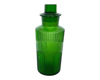 bouteille de poison vintage, bouteille de poison vert émeraude à couvercle, bouteille de pharmacie antique, pot d'apothicaire victorien, bouteille de chimiste en verre de médecine