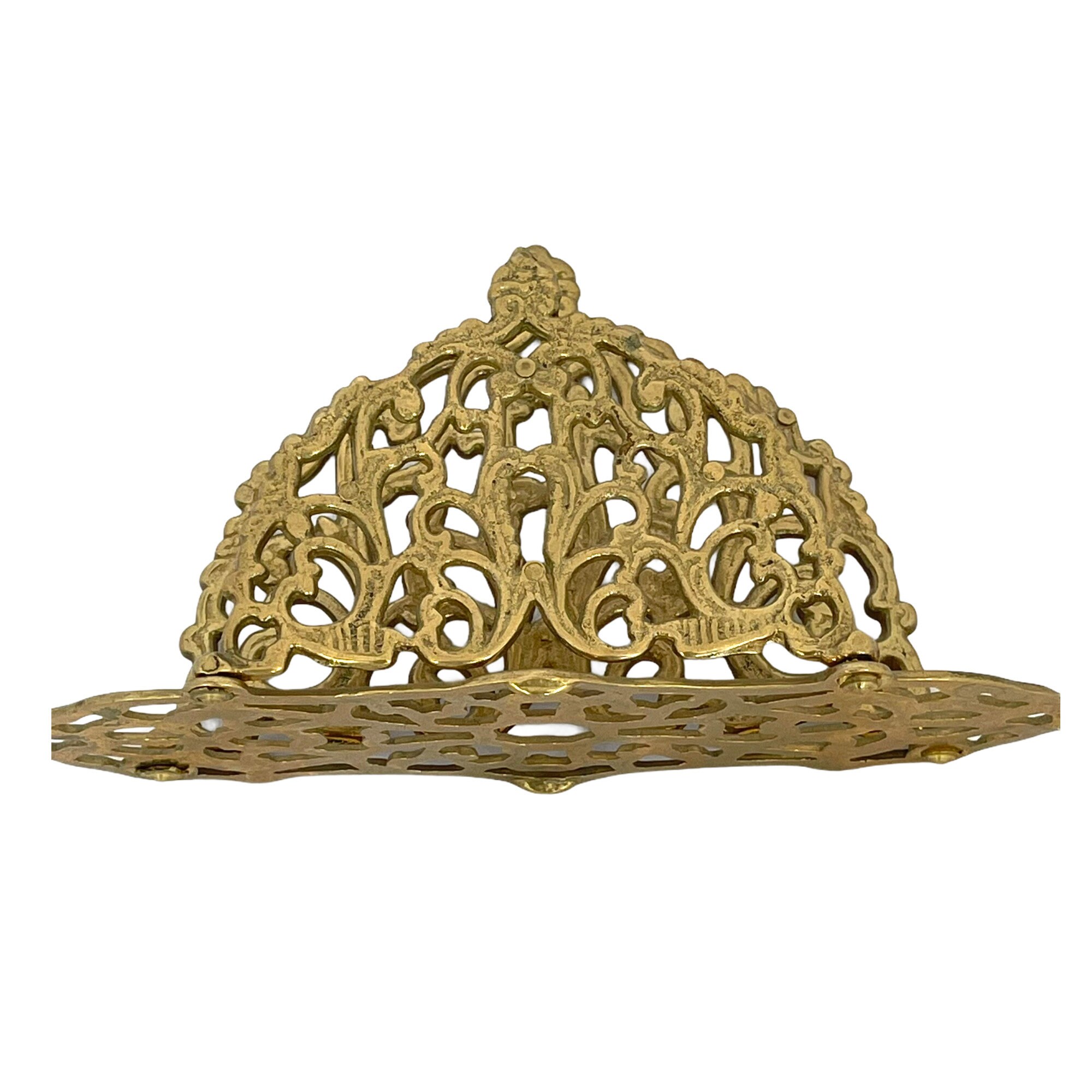 Vintage Brass Letter Rack Art Nouveau Style Filigree Letter Etsy