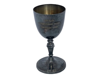 Vintage Trophy Cup, Small Silver Plated Award Goblet, 1995 Engraved Award Cup, Goblet Trophy, Chalice Cup, Silver Goblet, Chalice Cup