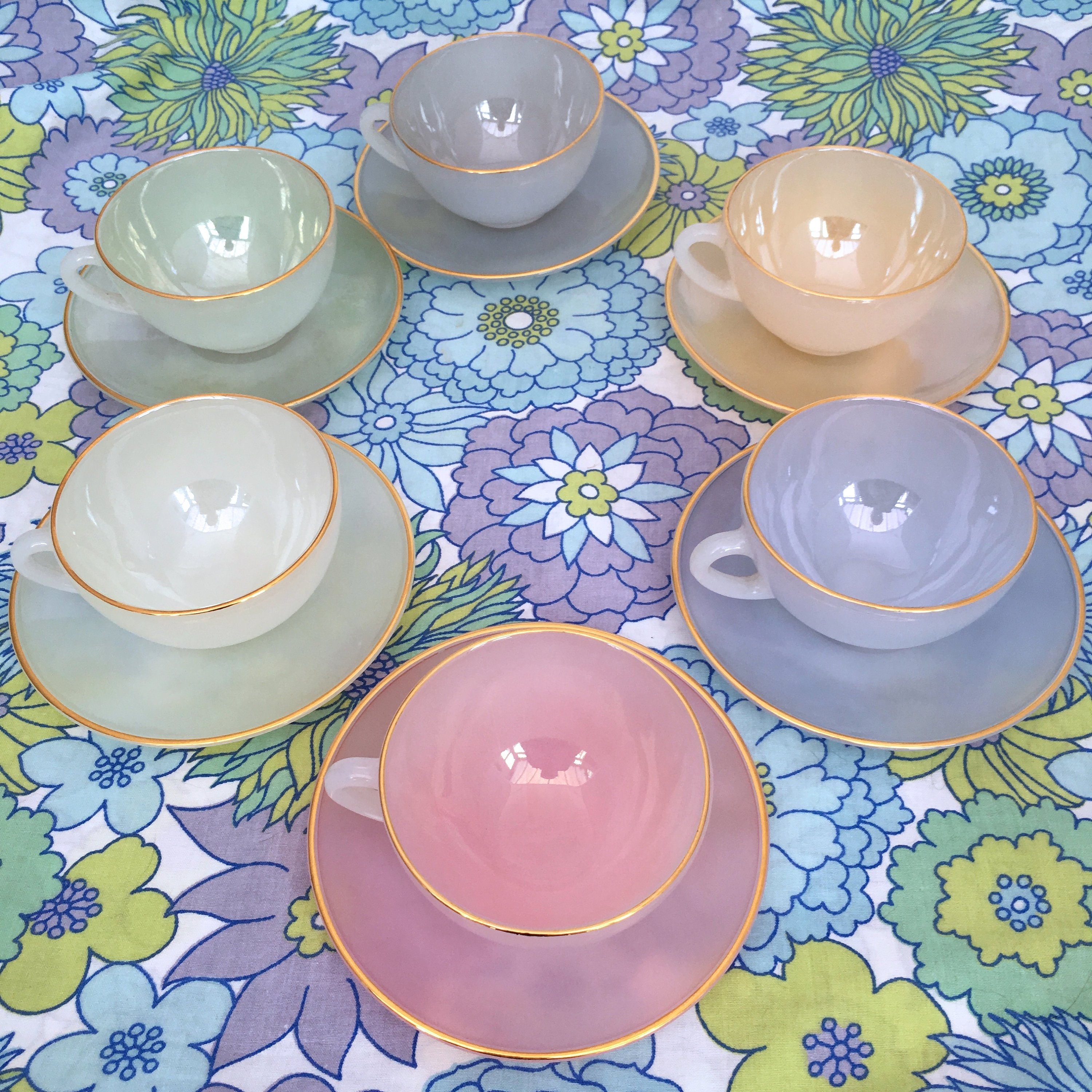 Arcopal Tea Set Opalescent Tea Set Vintage Arcopal Cups & Etsy