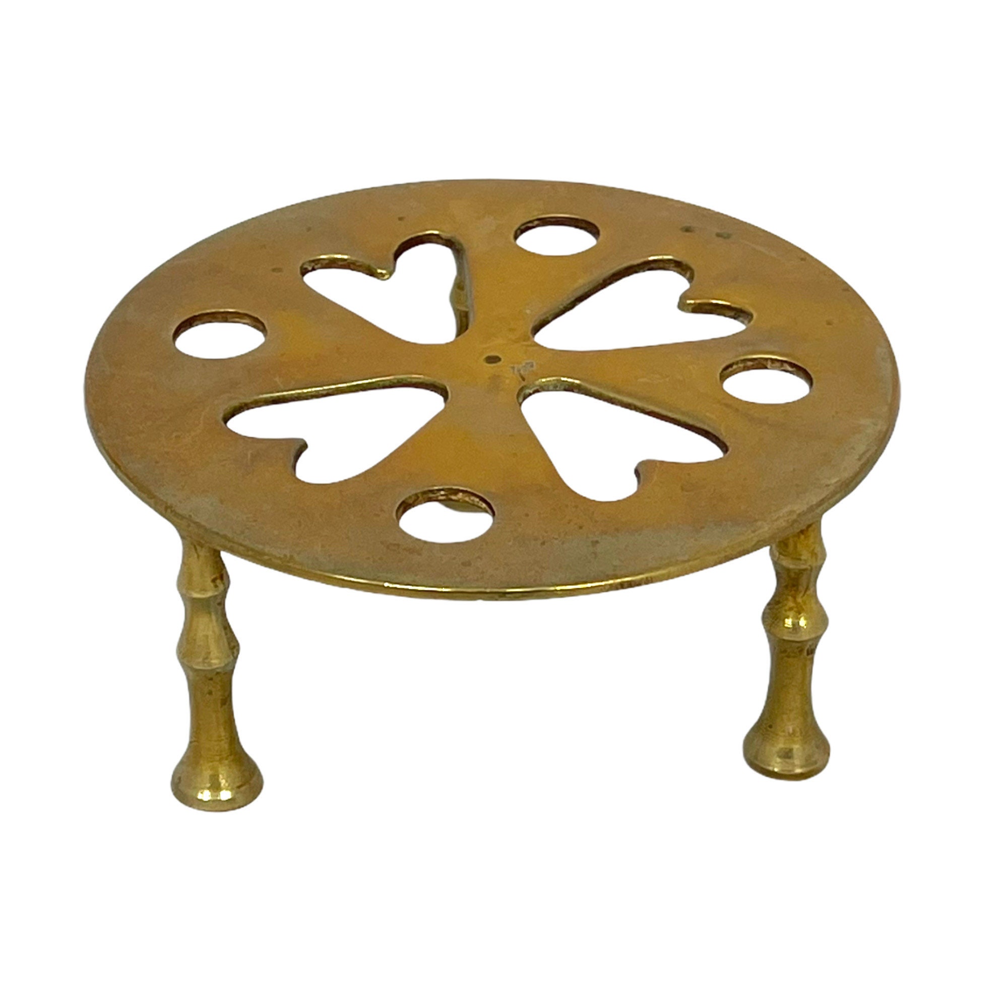 Vintage Brass Heart Trivet Pot Stand Plant Stand Tea Pot Etsy