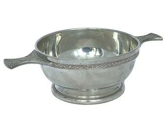 Quaich Scottish Pewter Large Plus Size 135mm With Plinth Tasting Bowl Ideal Gift 