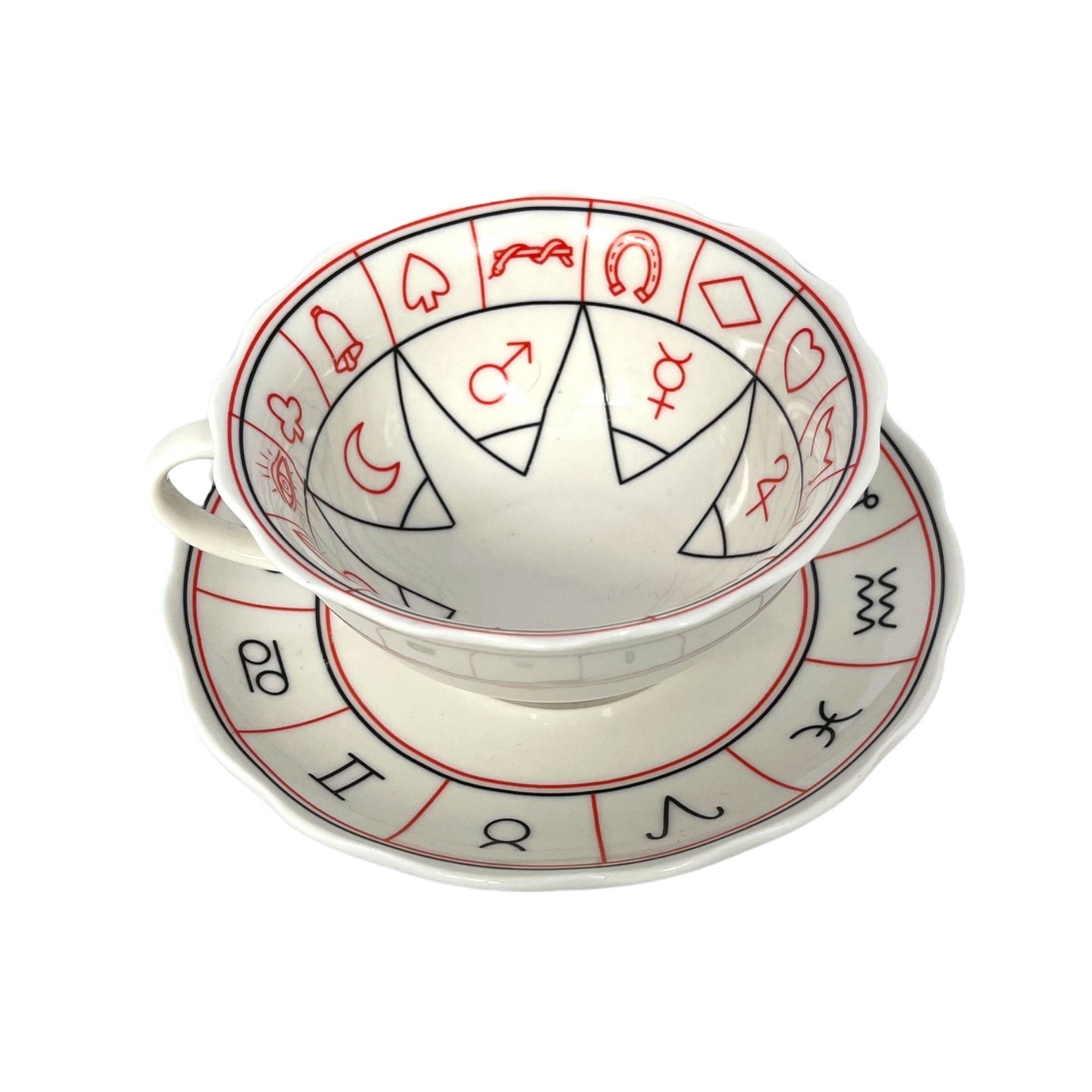 Vintage Tea Leaf Reading Cup Fortune Telling Cup Saucer Etsy