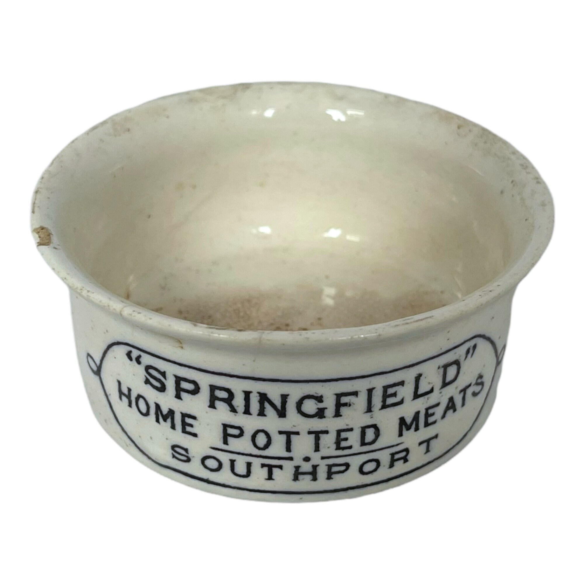 Rare Antique Victorian White Ironstone Paste or Potted Meat