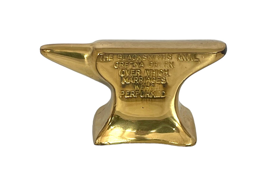 Vintage Small Brass Gretna Green Anvil Marriage Anvil Brass Etsy