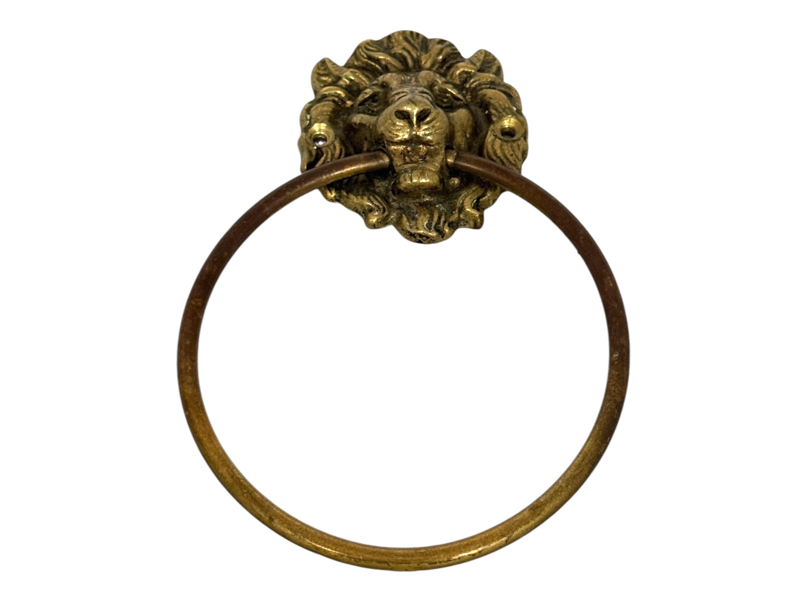 Vintage Towel Holder Peerage Brass Towel Ring Lion Head Towel Ring Holder Lion Hand Towel Holder Lion Door Pull Bathroom Decor Hanger Etsy