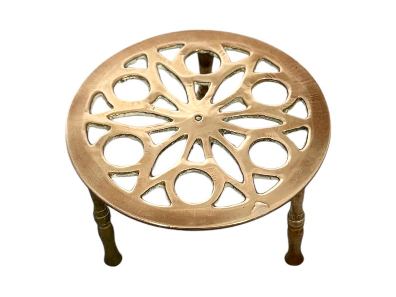 Vintage Small Brass Trivet, Pot Stand, Plant Stand, Tea Pot Stand