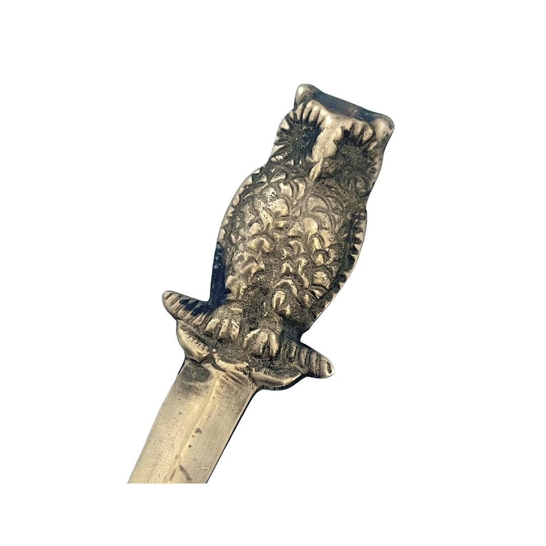 Vintage Brass Owl Letter Opener, Athame, Antique Brass Owl Letter