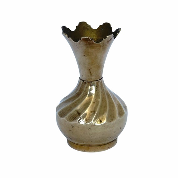 Vintage Brass Vase Small Brass Vase Bulb Vase English Brass Etsy