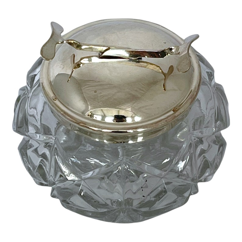 Vintage Glass Sugar Bowl With Integrated Tongs SOS Pascalls Etsy