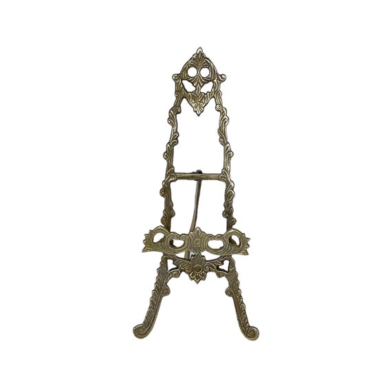 Vintage Brass Book Stand Brass Plate Stand Gold Easel Photo | Etsy UK