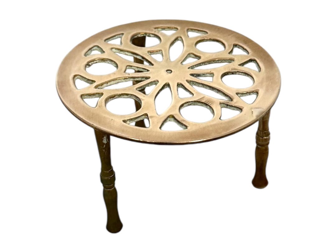 Vintage Small Brass Trivet, Pot Stand, Plant Stand, Tea Pot Stand