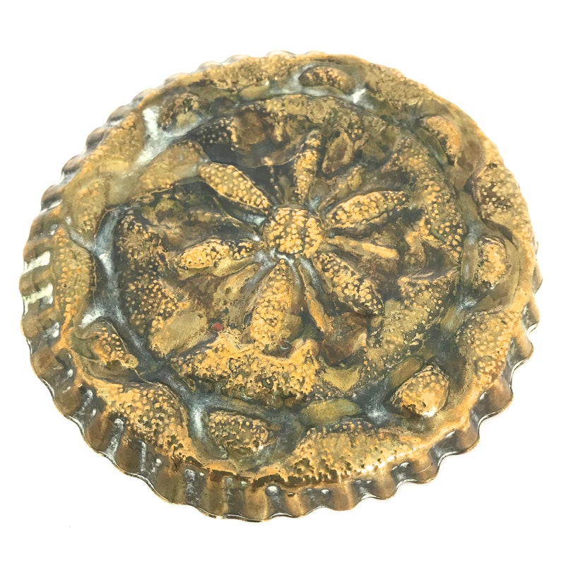 Wiccan Alter Offering Dish Pagan Decor Indian Embossed Dish Witchcraft Vintage Round Brass Dish Wiccan Decorative Boho Pin Dish