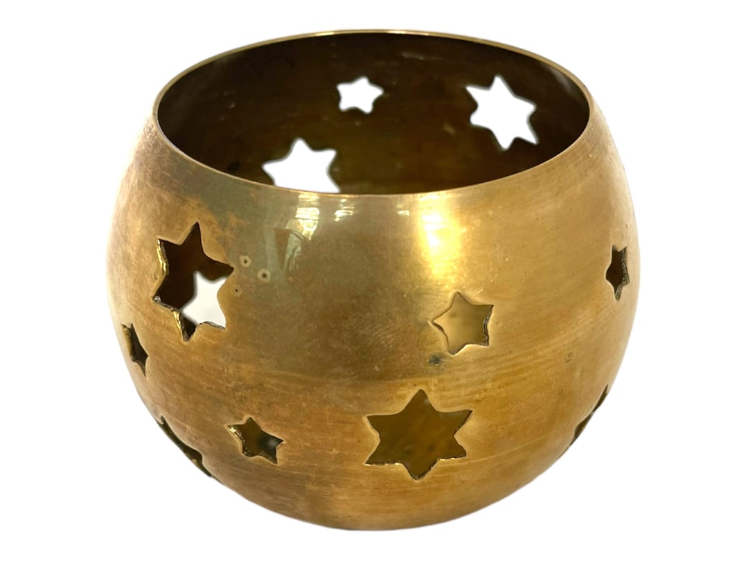 Vintage Brass Star Candle Holder Celestial Tea Light Candle Etsy