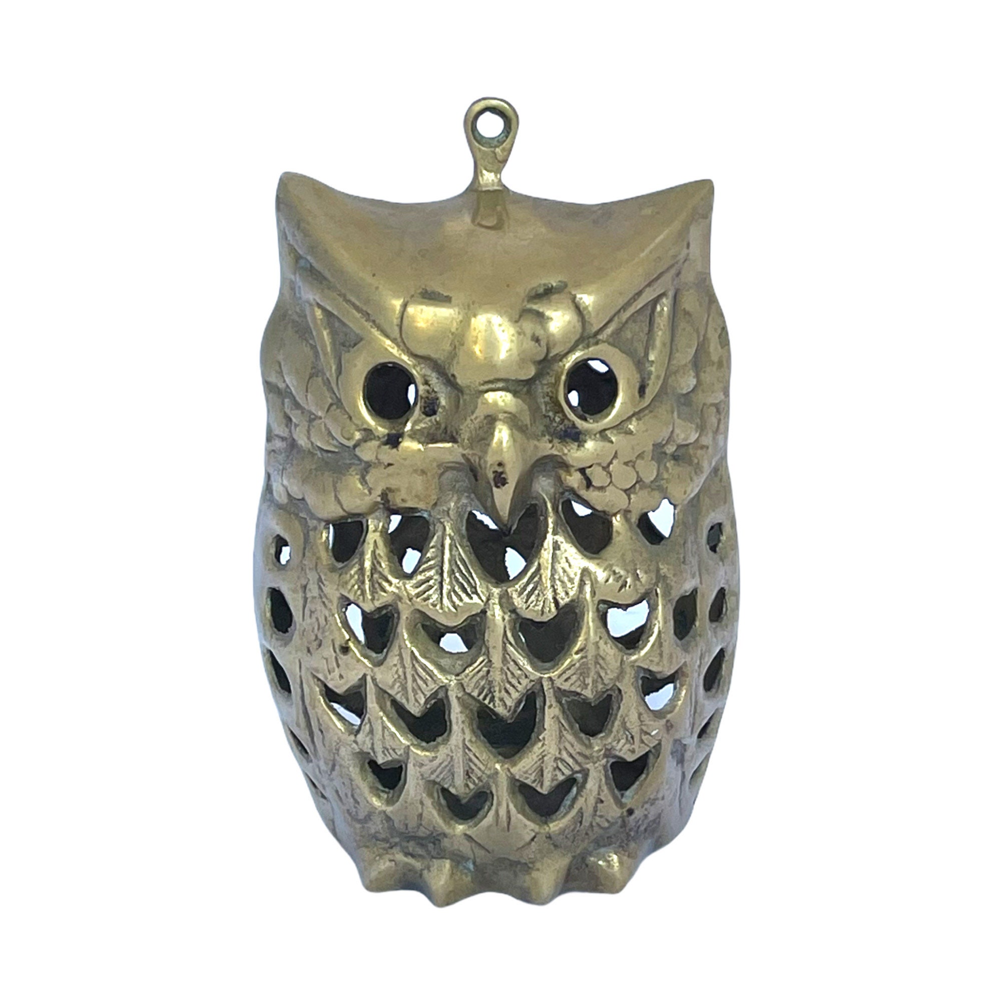 Vintage Brass Owl Tea Light Candle Holder Brass Owl Candle Etsy UK