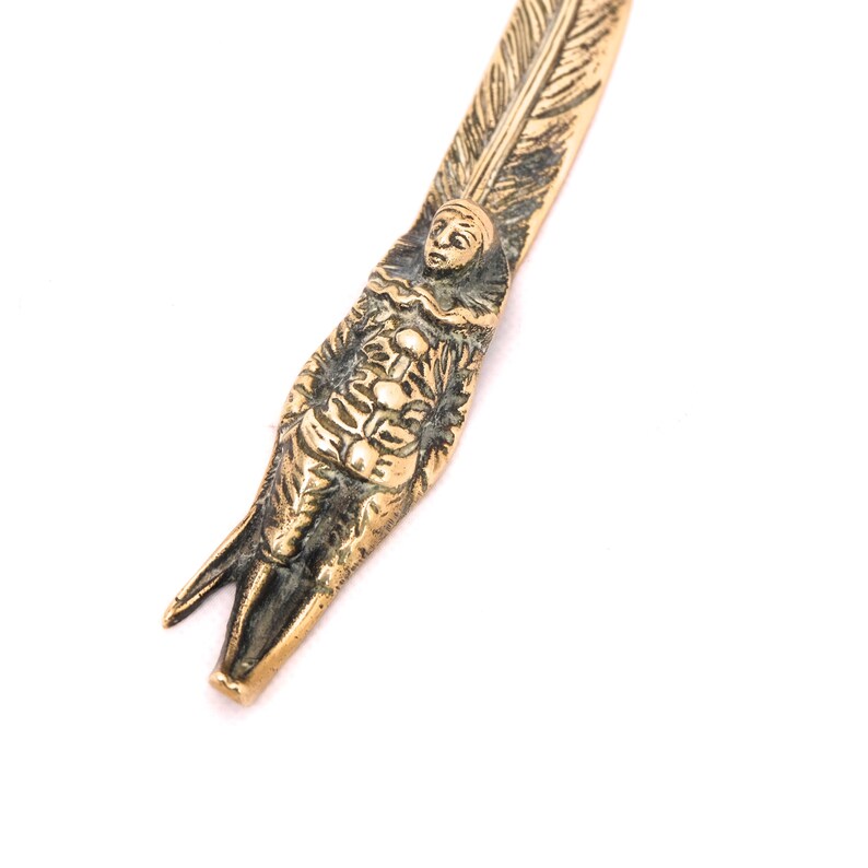 Vintage Brass Letter Opener Peerage Brass Feather Letter Etsy