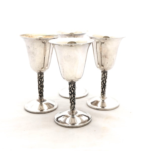Pinder Silver Plated Wine Goblets, Silver Champagne Goblets, Silver Goblet, Metal Chalice Goblet, Toasting Cups, Pinder Bros Sheffield,