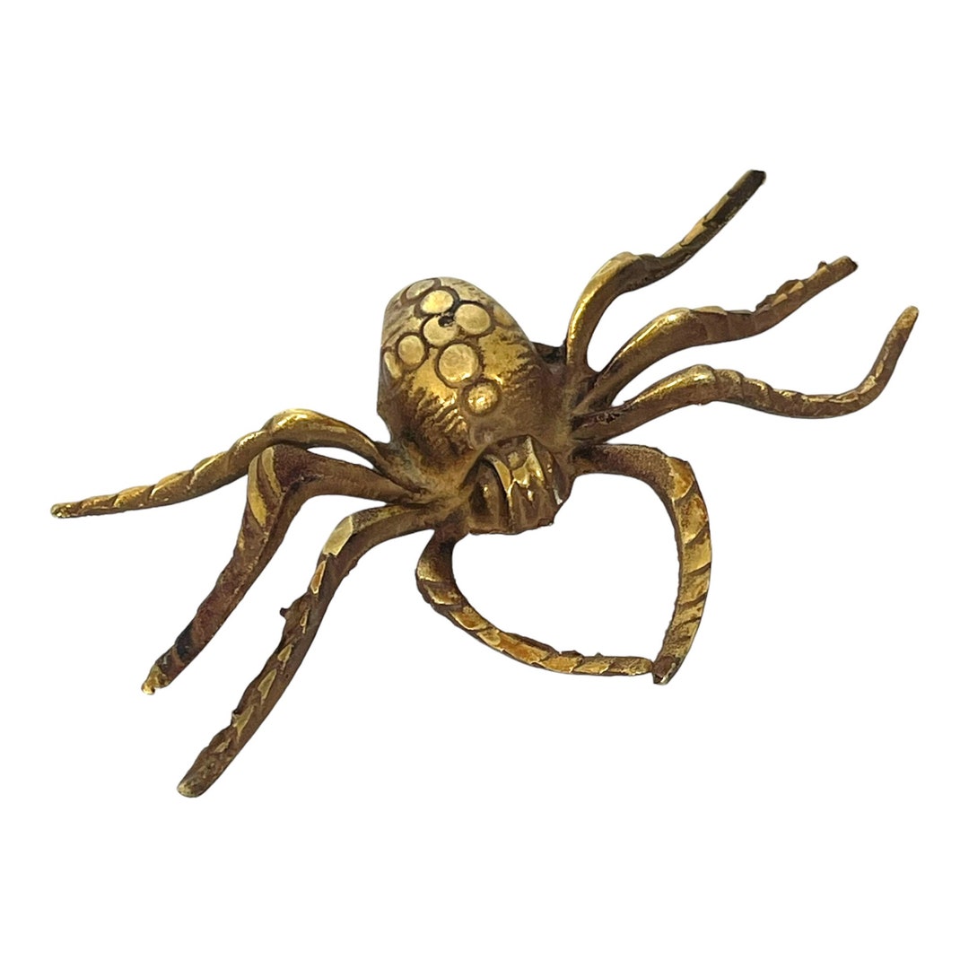 Vintage Brass Spider Figurine Small Brass Spider Ornament Etsy UK