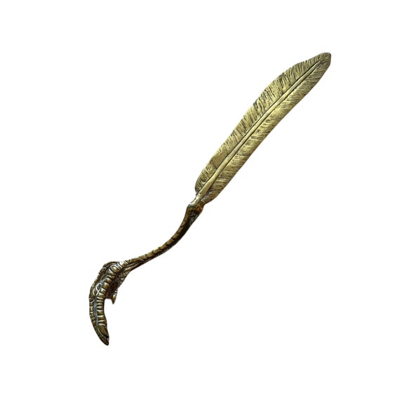 Antique Brass Claw Letter Opener Feather Letter Opener Eagle Etsy