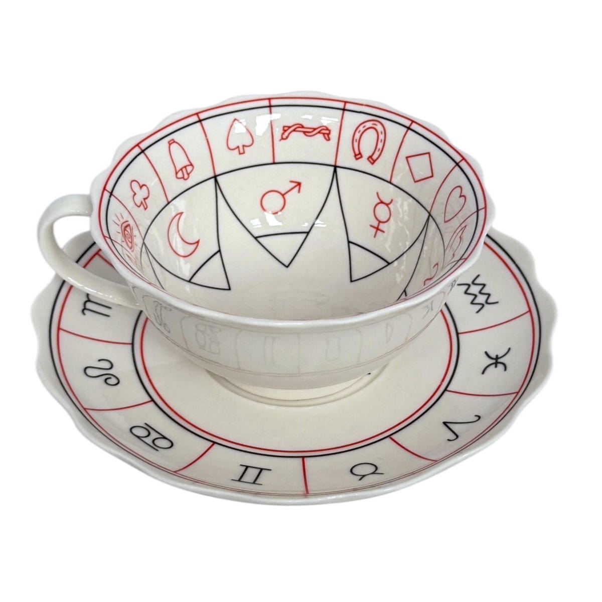 Vintage Tea Leaf Reading Cup, Fortune Telling Cup Saucer, Tarot Cup, Astrology Signs Cup, Tasseography, Tea Cup, Divination, Fortune Reading - Etsy