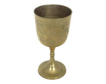 Vintage Goblet, Witches Silver Chalice, Gothic Spell Goblet, Wiccan, Brass Chalice, Brass Goblet, Witchcraft Tools Ceremony Cup, Alter Cup