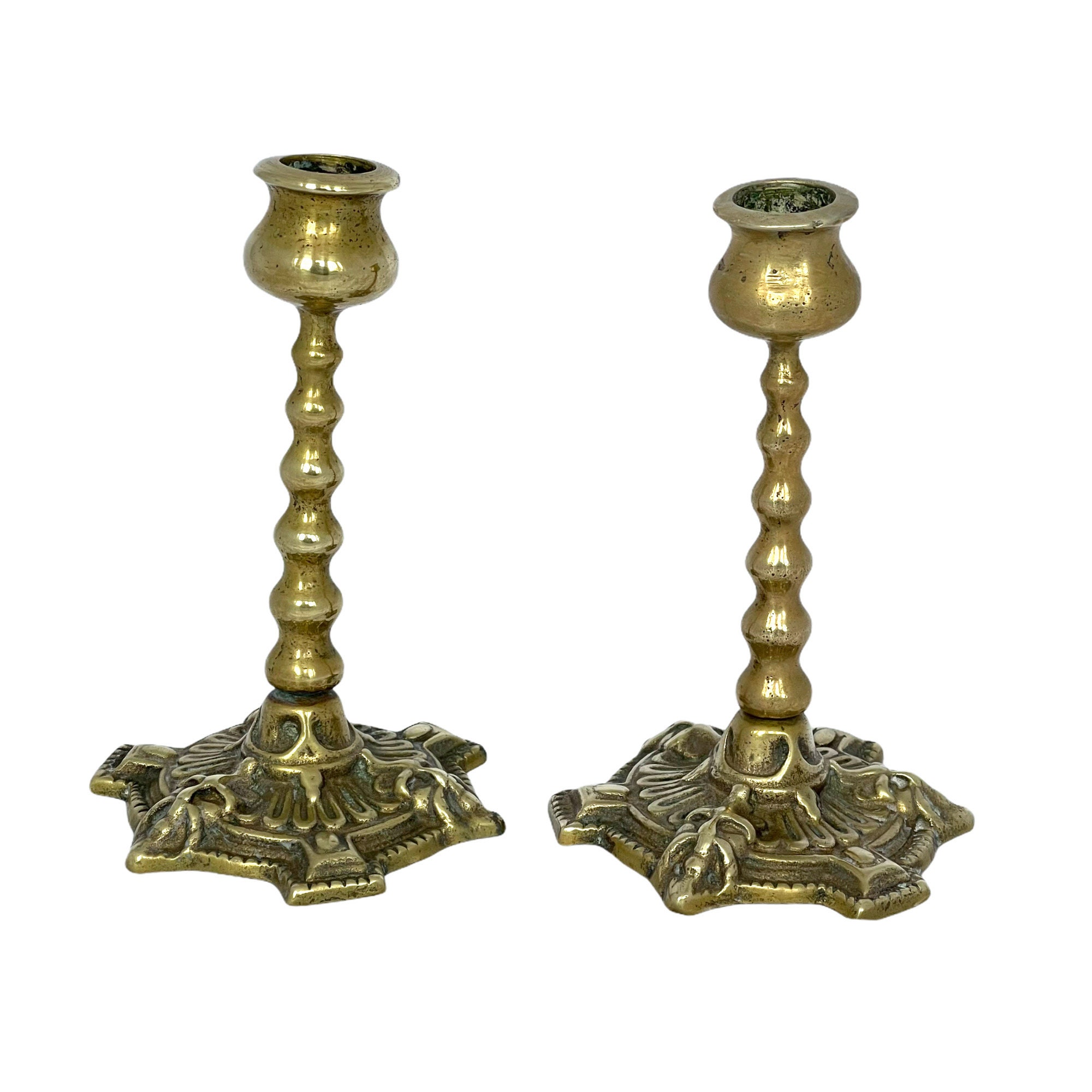 Antique Pair of Brass Green Man Candlesticks Tall Mantle Etsy