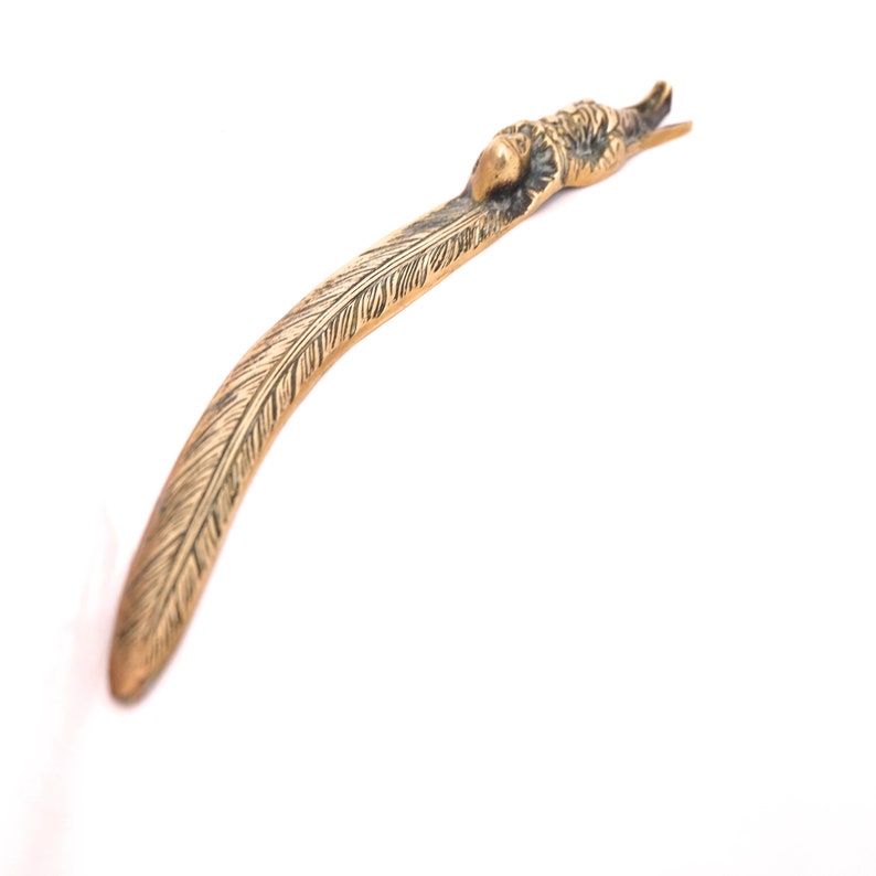 Vintage Brass Letter Opener Peerage Brass Feather Letter Etsy