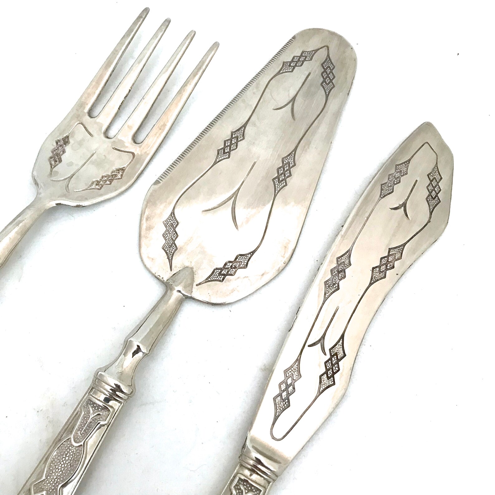 Vintage Silver Plated Cake Serving Set Wedding Cake Set Etsy