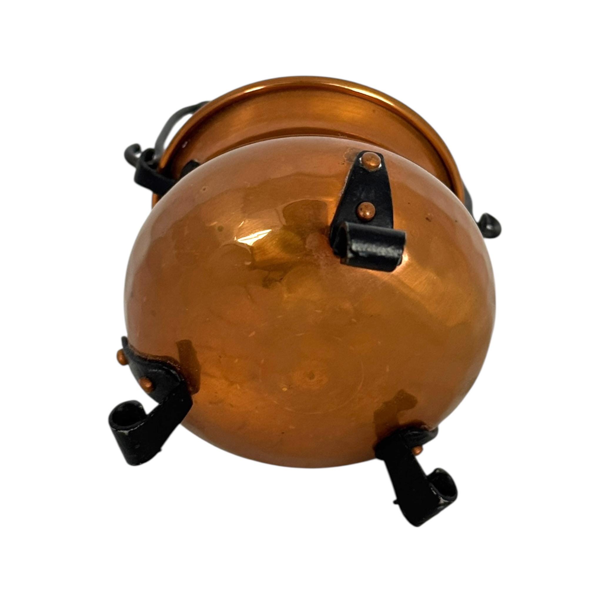Mini Engine Cauldron Hand-painted Copper Cauldron, Miniature Witchcraft Supplies, Incense ...