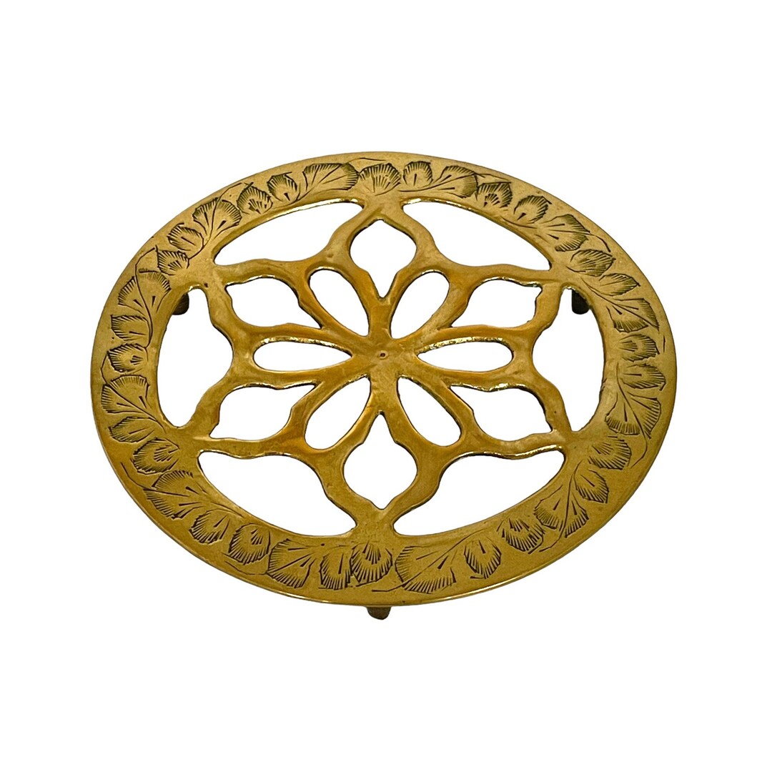 Vintage Small Brass Trivet Brass Stand Indian Brass Hot Etsy
