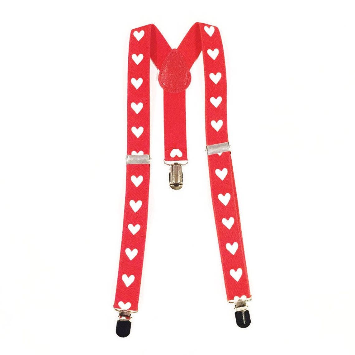 Red and White Heart Suspendersmens Suspendersvalentines Day Etsy