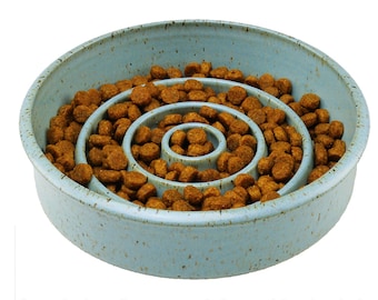 THE ORIGINAL Ceramic Slow Feeder Dog Bowl - Bandit Bowl Extends Mealtime / Reduces Bloat - Large Breed Dogs who eat less than 2 cups/meal