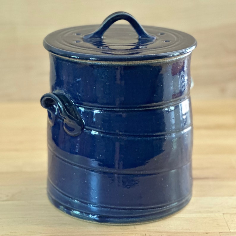 Countertop Compost Bin Makes Kitchen Composting Beautiful Functional Pottery, Designed by a potter who loves to Cook & Garden image 4