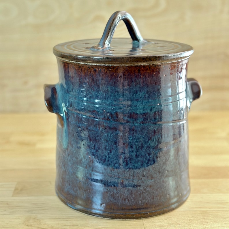 Countertop Compost Bin Makes Kitchen Composting Beautiful Functional Pottery, Designed by a potter who loves to Cook & Garden image 3