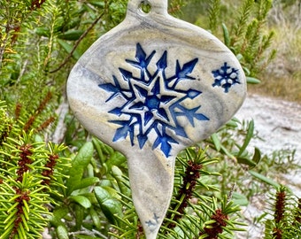 Handmade Christmas Tree Ornament - Dogwood on a Forest Path, Blue Ridge Mountains, VA Series