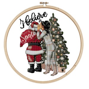 Modèle de point de croix I Believe in Santa