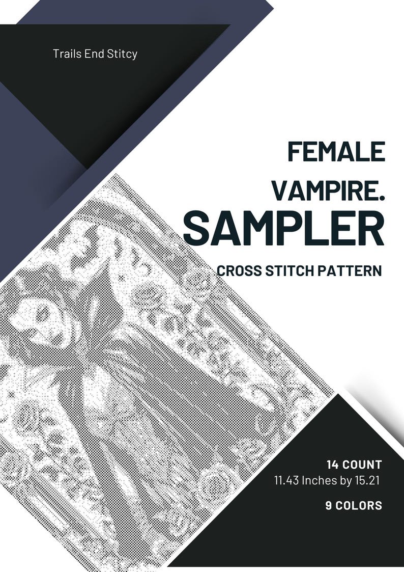 Vampire Sampler Female Vampire Sampler Cross Stitch Pattern - Etsy