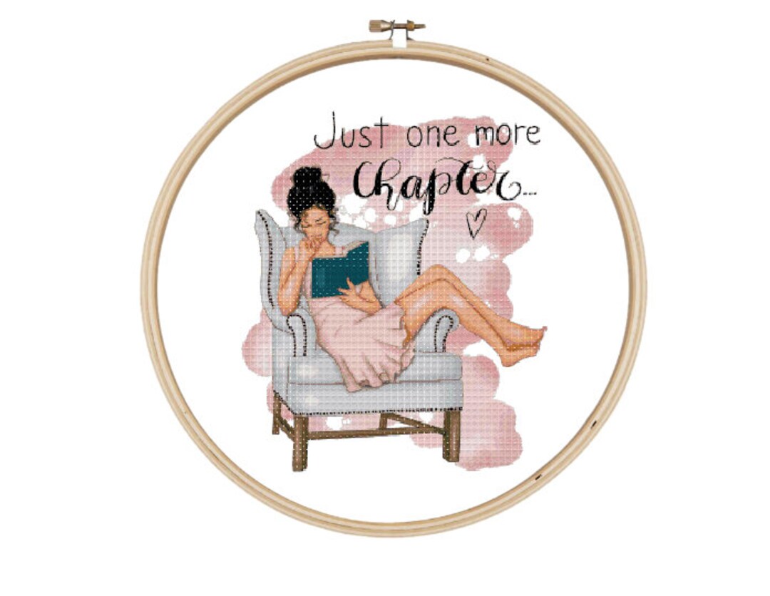 One More Chapter Book Lovers Cross Stitch Pattern Pdf Download Leave to ...