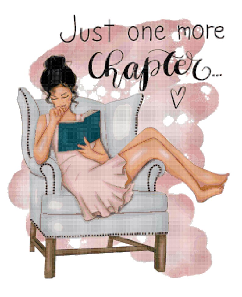 One More Chapter Book Lovers Cross Stitch Pattern Pdf Download Leave to ...