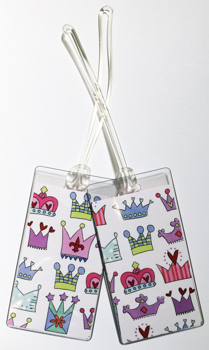 Luggage Tag Pair Princess Crowns image 2