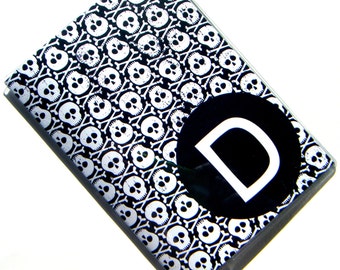 Custom Personalized Passport Cover Holder Case --  Skulls with Black Circle