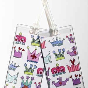 Luggage Tag Pair Princess Crowns image 1